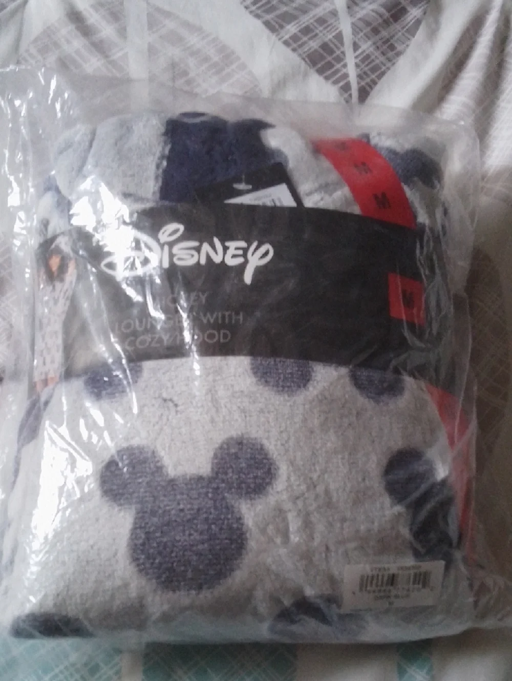 Disney Navy and Gray Mickey Mouse Plush Pajama Set - Picture 1 of 4